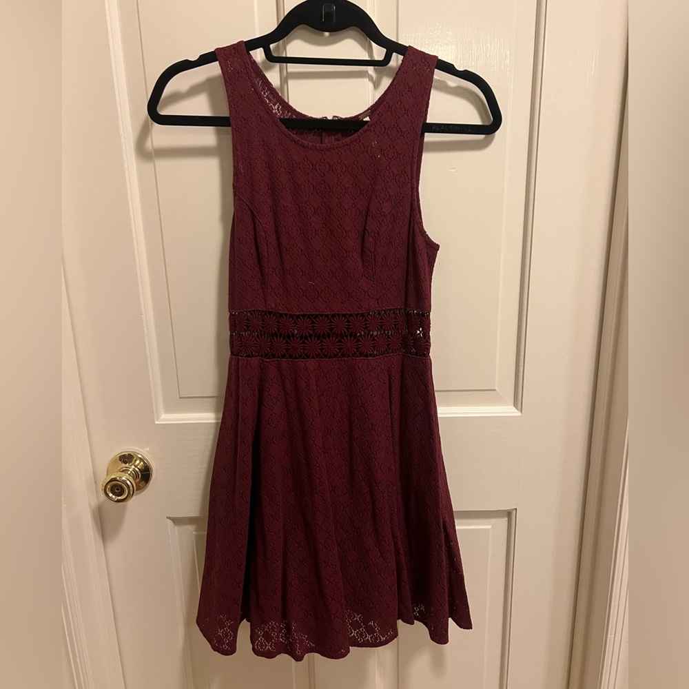 Free people maroon sleeveless dress, size 4.
